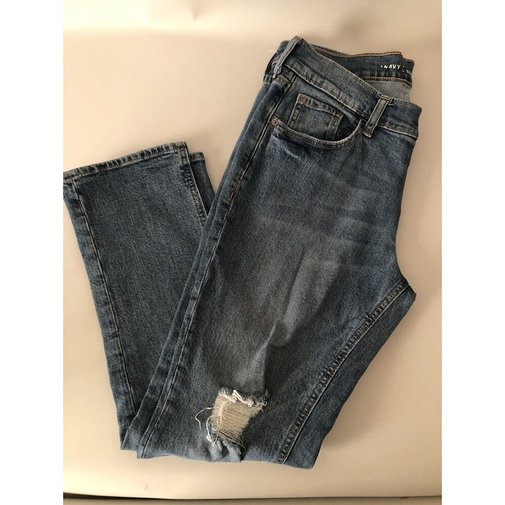 Woman's Old Navy Boyfriend Straight Capris Jeans Sz 8 Reg GUC